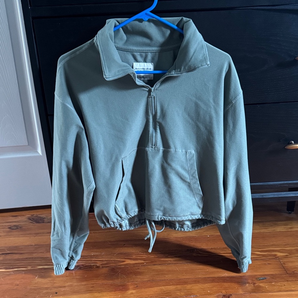 Abercrombie & Fitch Green Quarter-Zip Sweatshirt